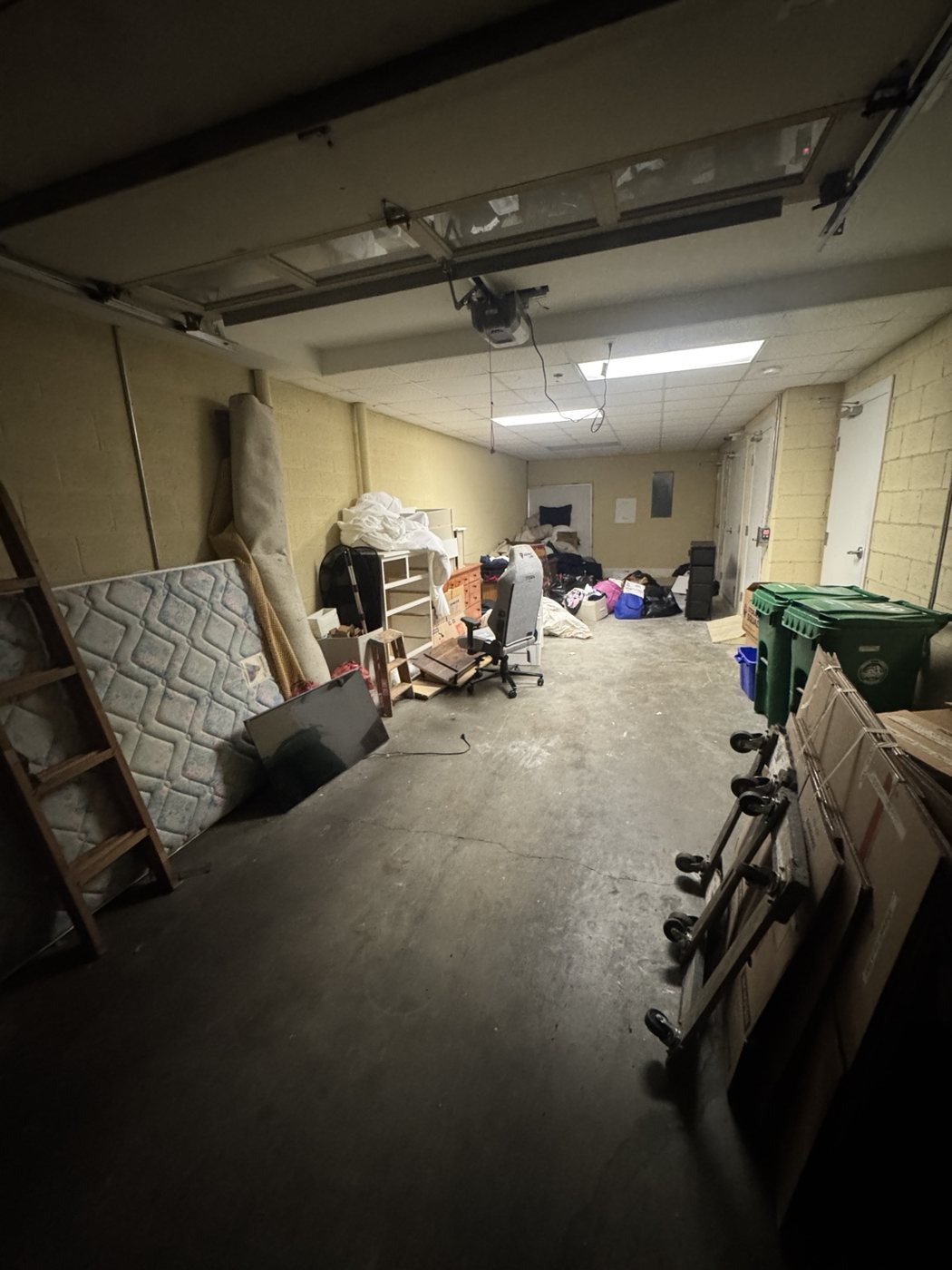Before photo of a garage cleanout project